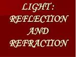 LIGHT : REFLECTION AND REFRACTION - slide 1