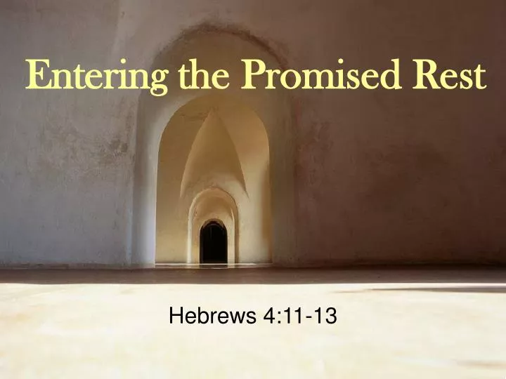 entering the promised rest