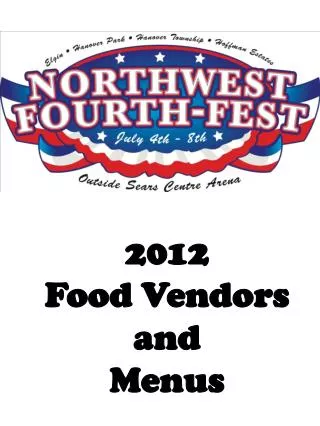 2012 Food Vendors and Menus