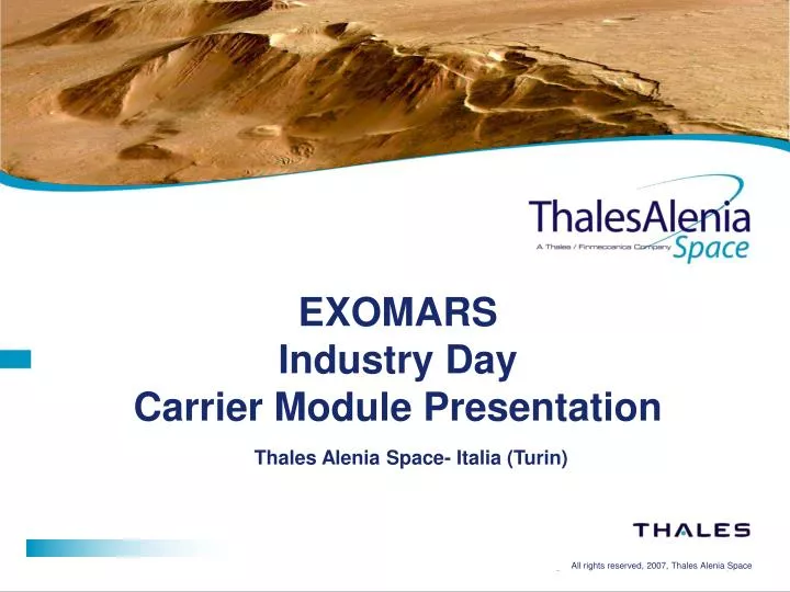 exomars industry day carrier module presentation
