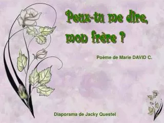 Poème de Marie DAVID C.