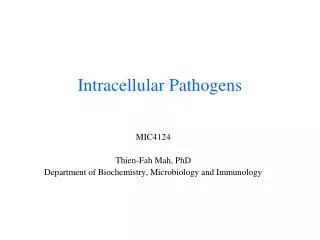 Intracellular Pathogens