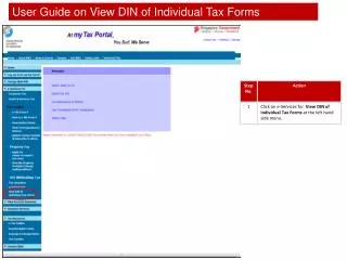 User Guide on View DIN of Individual Tax Forms