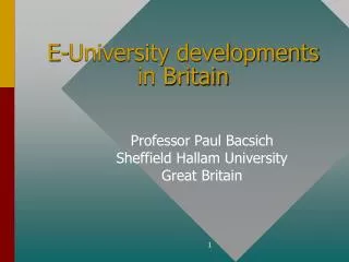 E-University developments in Britain
