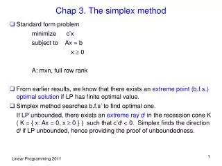 Chap 3. The simplex method