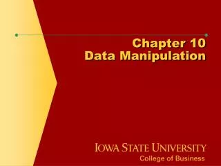 Chapter 10 Data Manipulation