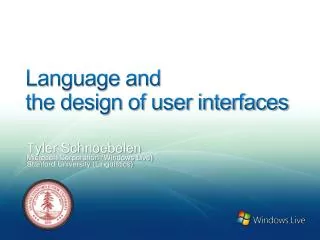 Language and the design of user interfaces