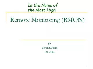 Remote Monitoring (RMON)