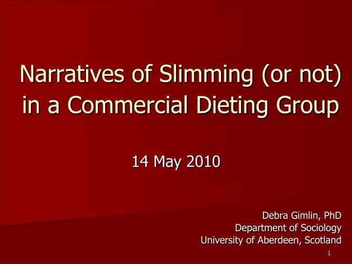 narratives of slimming or not in a commercial dieting group