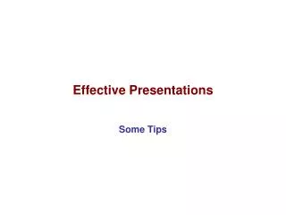 Effective Presentations