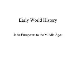 Early World History