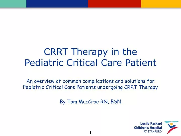 crrt therapy in the pediatric critical care patient