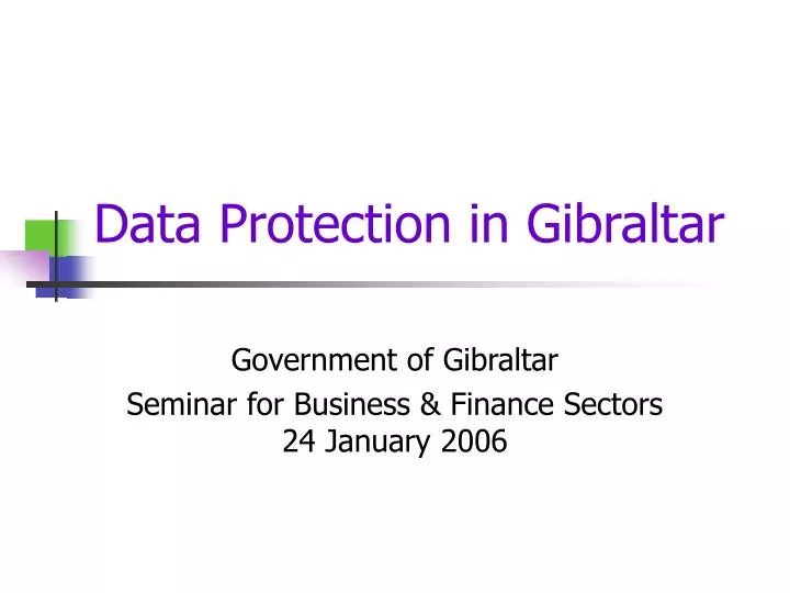 data protection in gibraltar