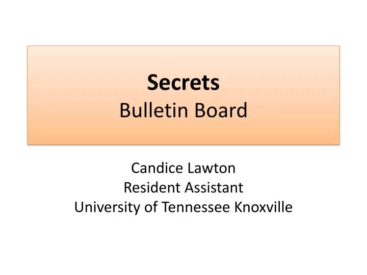 secrets bulletin board