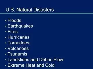 U.S. Natural Disasters