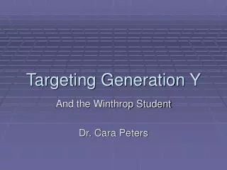 Targeting Generation Y