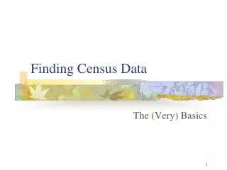 Finding Census Data