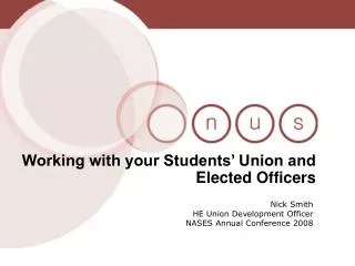 Working with your Students’ Union and Elected Officers