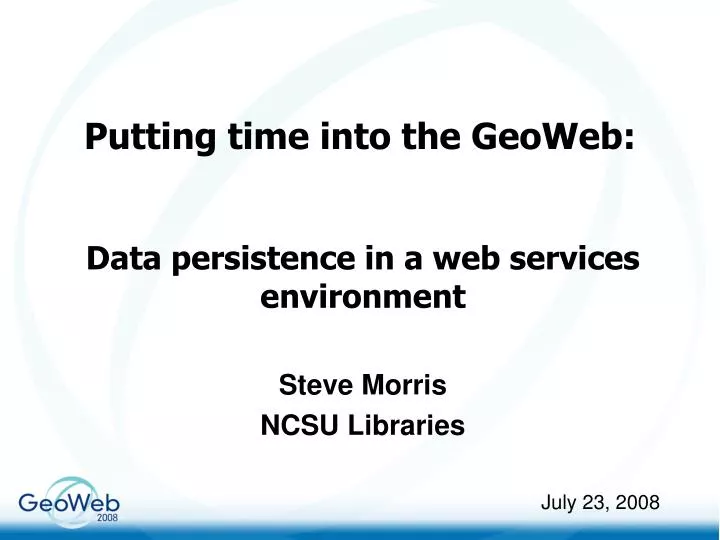 putting time into the geoweb