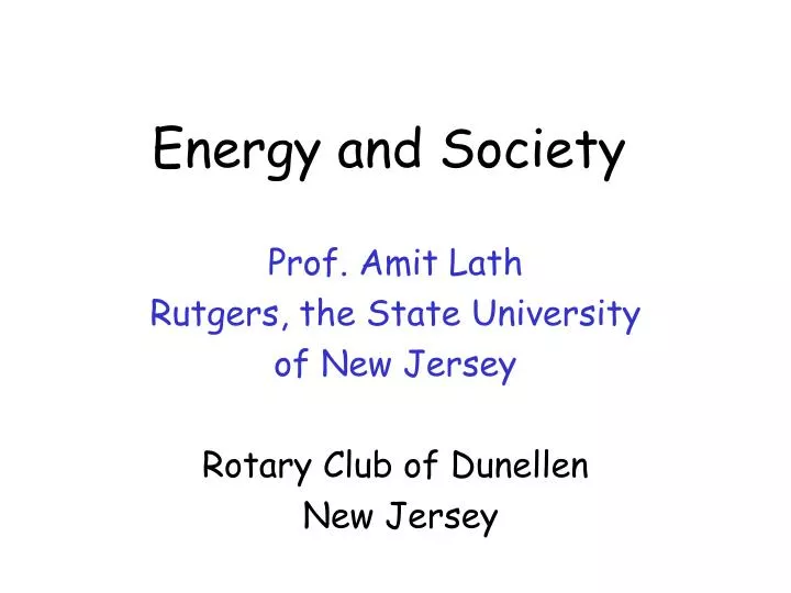 energy and society