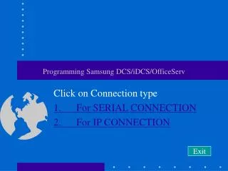 Programming Samsung DCS/iDCS/OfficeServ