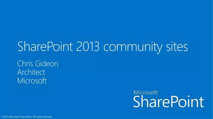 sharepoint 2013 community sites