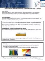 Senior School Music Department – Information for Year 7 Parents - slide 1