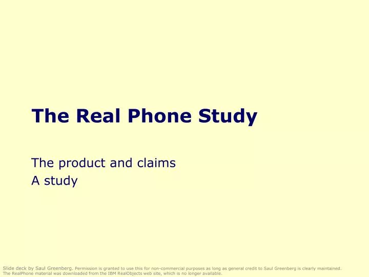 the real phone study