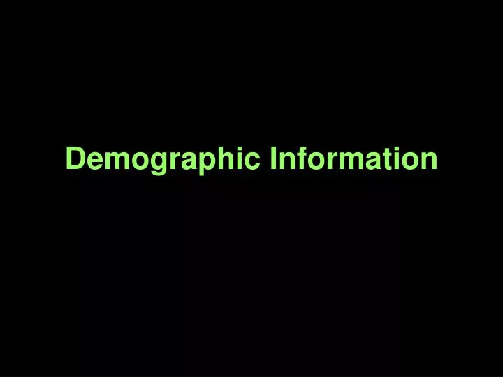 demographic information