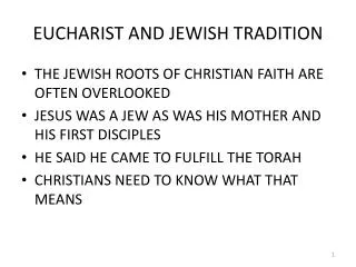 EUCHARIST AND JEWISH TRADITION