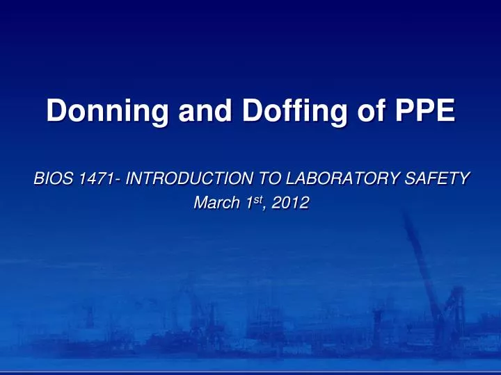 donning and doffing of ppe
