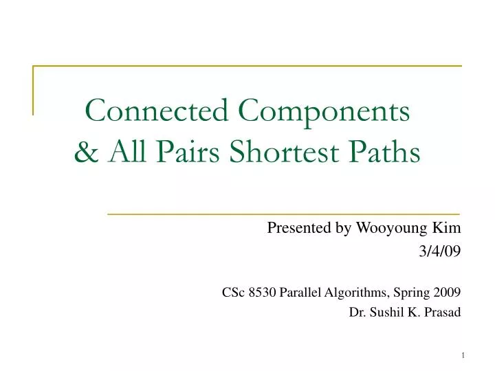 connected components all pairs shortest paths