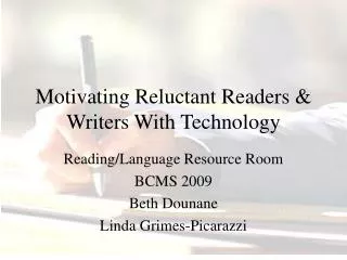 Motivating Reluctant Readers &amp; Writers With Technology