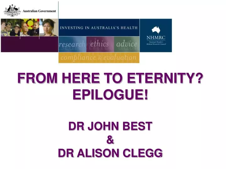 from here to eternity epilogue dr john best dr alison clegg