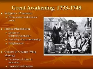 Great Awakening, 1733-1748