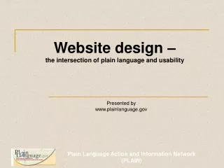 Website design – the intersection of plain language and usability