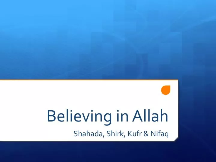 believing in allah