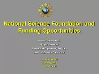 National Science Foundation and Funding Opportunities