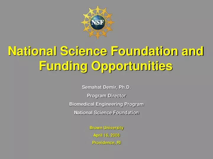 national science foundation and funding opportunities