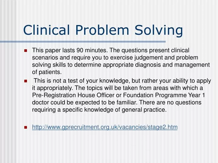 clinical problem solving