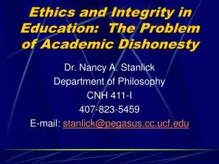 Ethics and Integrity in Education: The Problem of Academic Dishonesty
