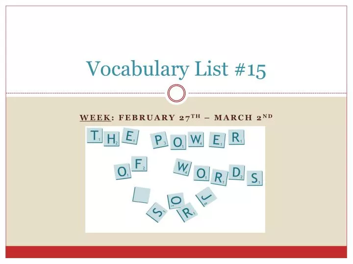 vocabulary list 15