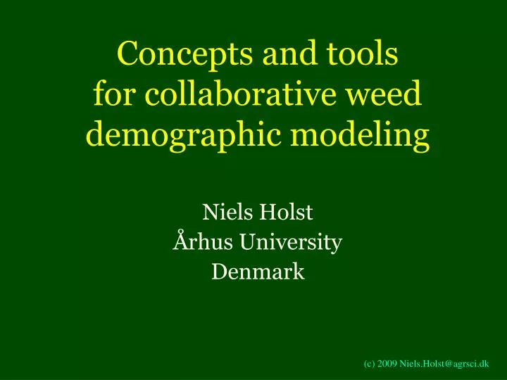 concepts and tools for collaborative weed demographic modeling