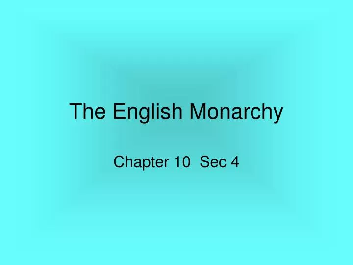 the english monarchy