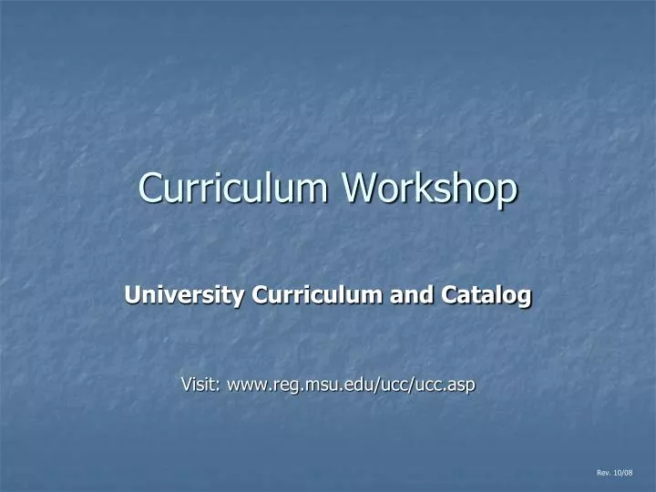 curriculum workshop