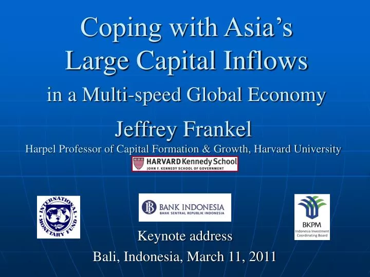 coping with asia s large capital inflows in a multi speed global economy