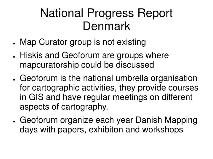 national progress report denmark