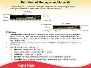 Definition of Homogenous Materials