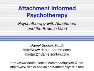Attachment Informed Psychotherapy