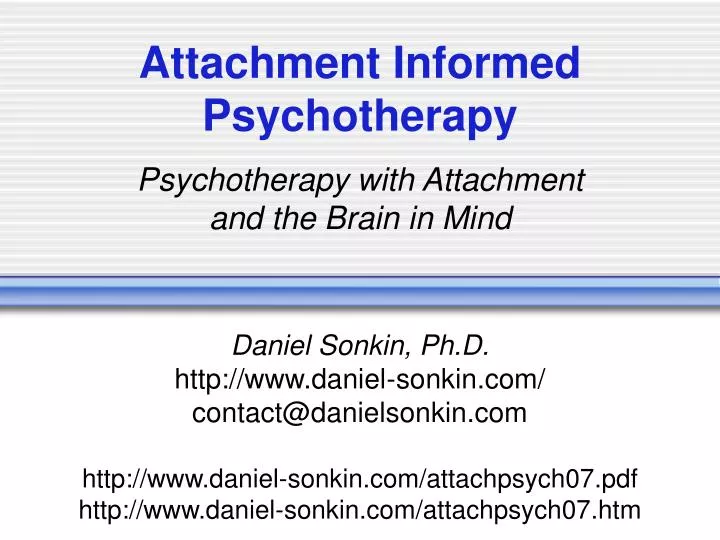 attachment informed psychotherapy